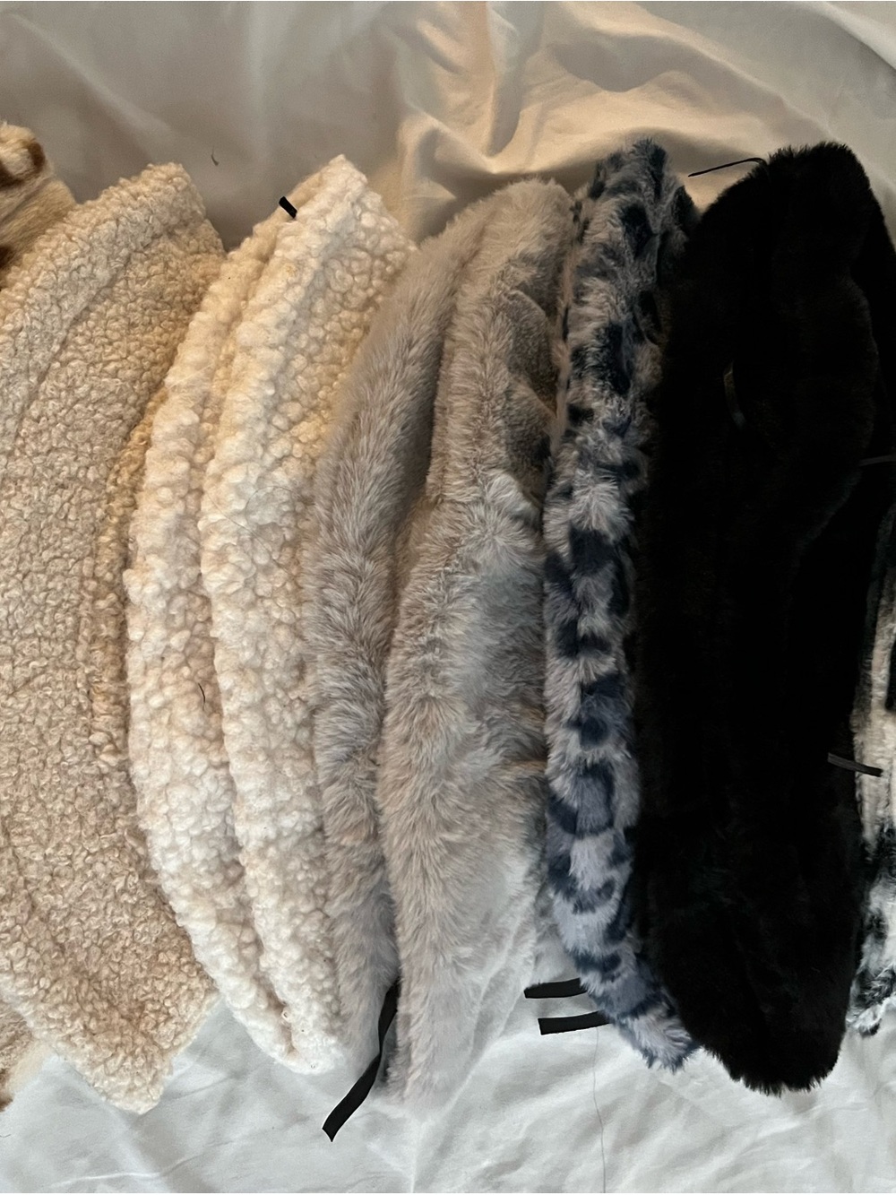Fashion Nova Faux Fur Teddy Jacket Trio in Cream, Gray & Black